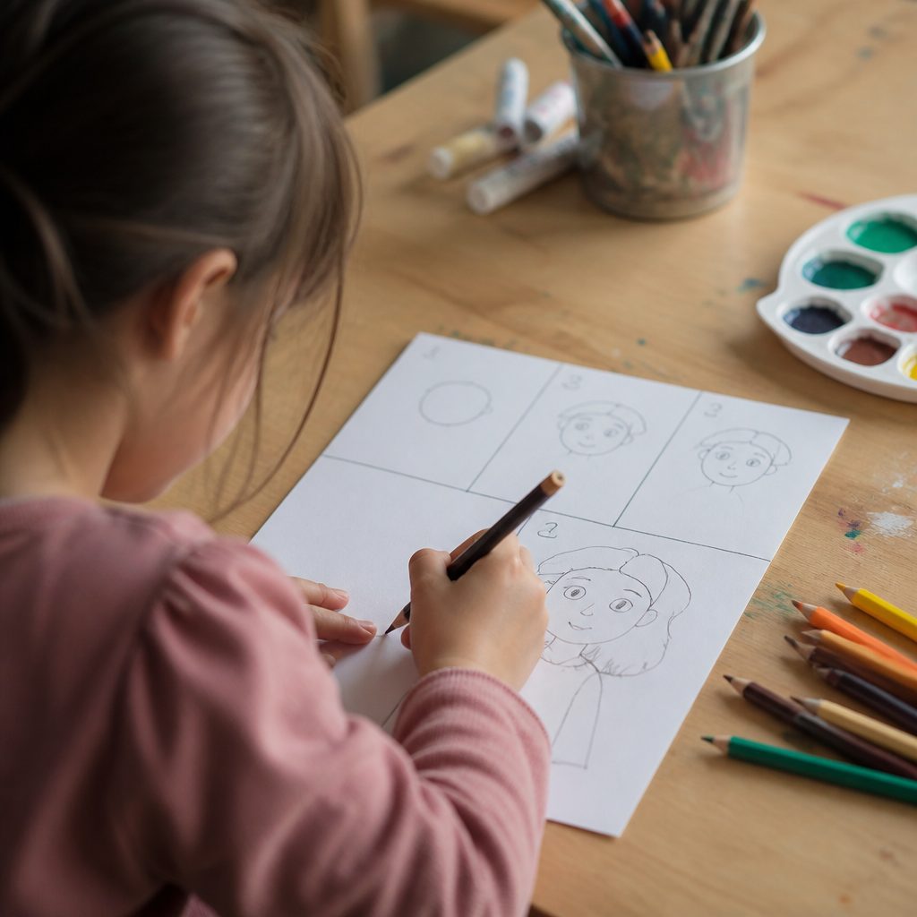 Les quatre &eacute;tapes du dessin de l&rsquo;enfant : Atelier d'arts plastiques pour enfant : quel age, quelles techniques